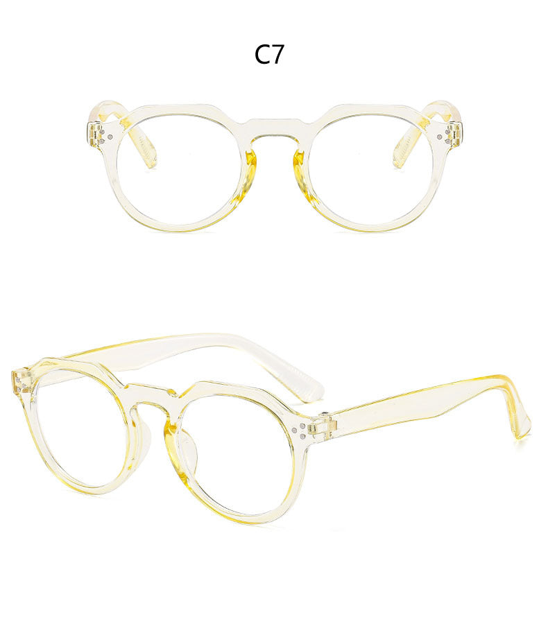 Rice Nail Glasses Frame Jelly Color Fashionable Trendy