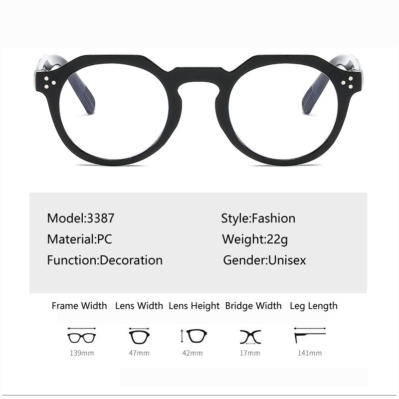 Rice Nail Glasses Frame Jelly Color Fashionable Trendy