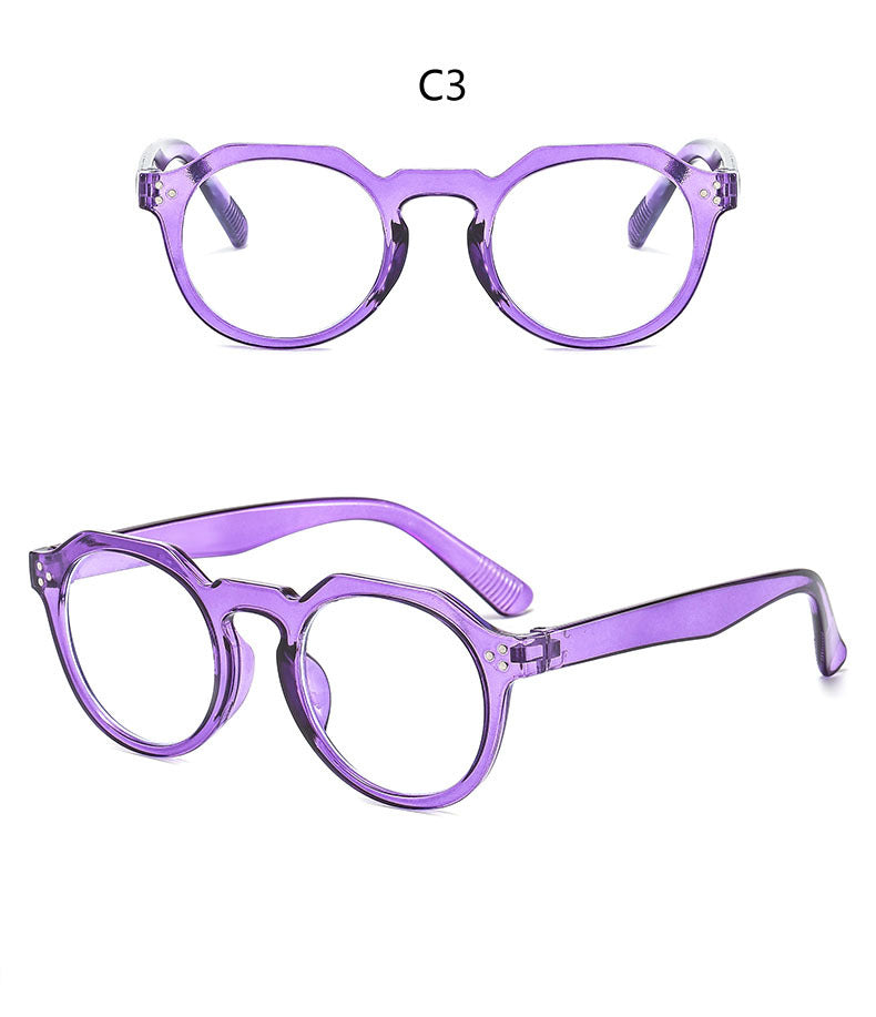 Rice Nail Glasses Frame Jelly Color Fashionable Trendy