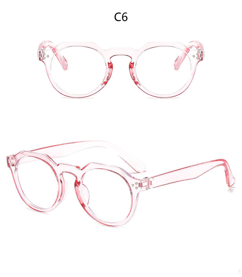 Rice Nail Glasses Frame Jelly Color Fashionable Trendy