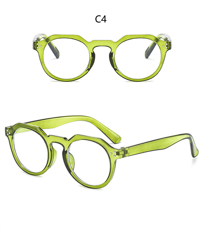 Rice Nail Glasses Frame Jelly Color Fashionable Trendy