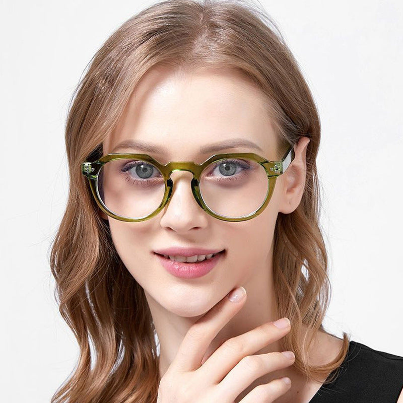 Rice Nail Glasses Frame Jelly Color Fashionable Trendy